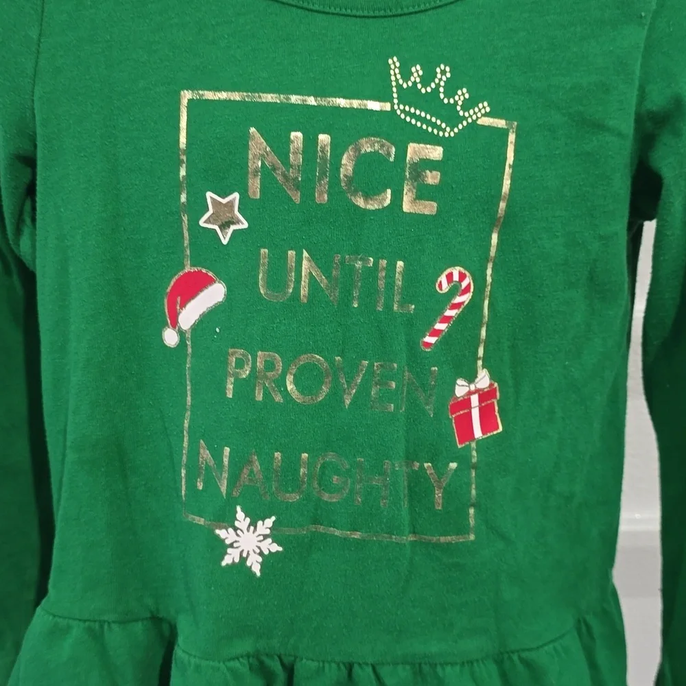 Children's Place Green Christmas Shirt‎ Size 4T